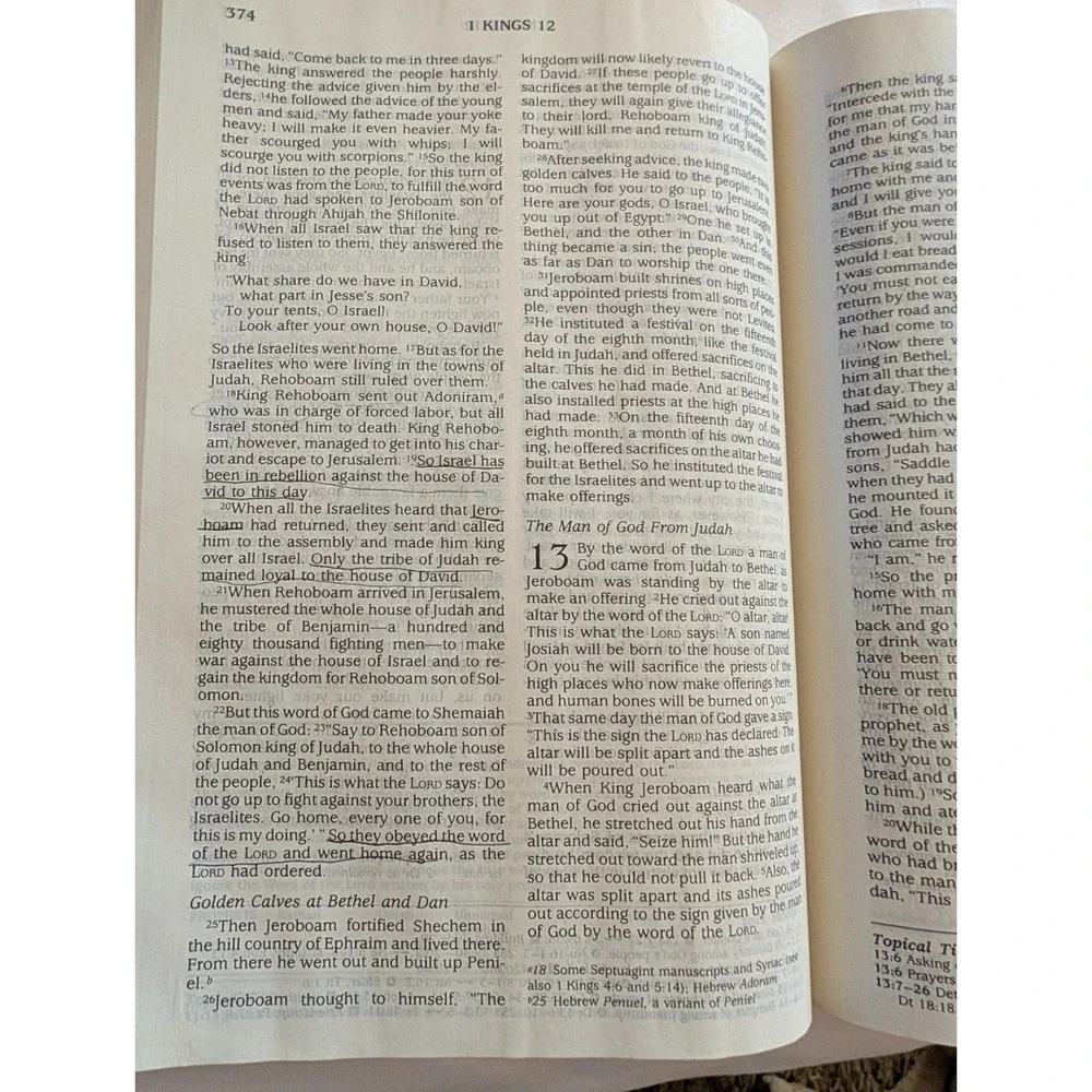 NIV TOPICAL STUDY BIBLE 1989 - Hardback - Clean No Marks - 1989